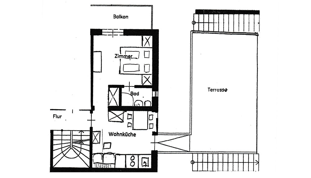 Skizze Terrassenferienwohnung