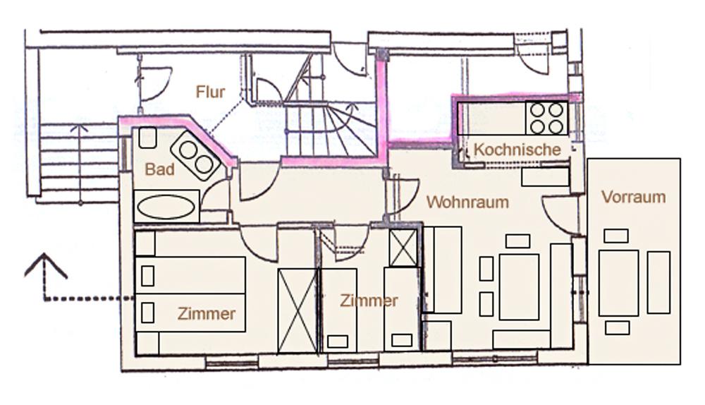 Skizze Kirschbaumwohnung